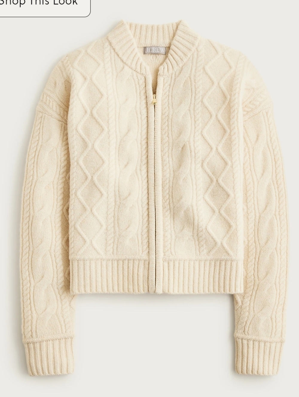 NWT J. Crew Wool cable-knit bomber jacket